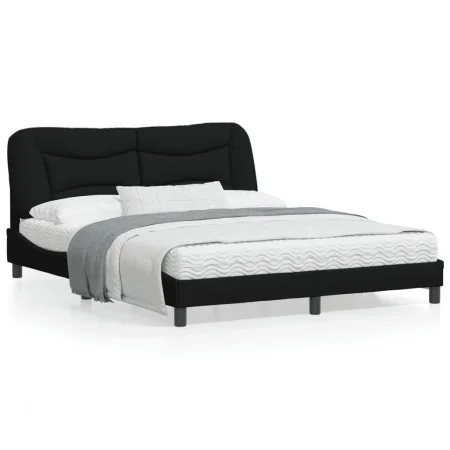 Bed frame with black fabric headboard 160x200 cm by , Beds and slatted bases - Ref: Foro24-3207781, Price: 261,97 €, Discount: %