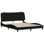 Bed frame with black fabric headboard 160x200 cm by , Beds and slatted bases - Ref: Foro24-3207781, Price: 261,06 €, Discount: %