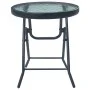 Mesa de jardín bistró acero y vidrio negro 40x46 cm de vidaXL, Mesas de jardín - Ref: Foro24-47926, Precio: 52,21 €, Descuent...