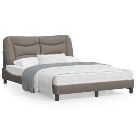 Estructura de cama con cabecero de tela gris taupe 140x200 cm de , Camas y somieres - Ref: Foro24-3207776, Precio: 238,88 €, ...