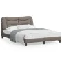 Bed frame with headboard in taupe gray fabric 140x200 cm by , Beds and slatted bases - Ref: Foro24-3207776, Price: 235,07 €, ...
