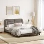 Bed frame with headboard in taupe gray fabric 140x200 cm by , Beds and slatted bases - Ref: Foro24-3207776, Price: 235,07 €, ...