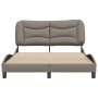 Bed frame with headboard in taupe gray fabric 140x200 cm by , Beds and slatted bases - Ref: Foro24-3207776, Price: 238,88 €, ...