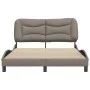 Bed frame with headboard in taupe gray fabric 140x200 cm by , Beds and slatted bases - Ref: Foro24-3207776, Price: 235,07 €, ...