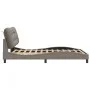 Bed frame with headboard in taupe gray fabric 140x200 cm by , Beds and slatted bases - Ref: Foro24-3207776, Price: 235,07 €, ...