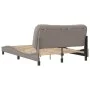 Bed frame with headboard in taupe gray fabric 140x200 cm by , Beds and slatted bases - Ref: Foro24-3207776, Price: 235,07 €, ...