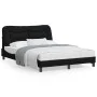 Bed frame with black fabric headboard 120x200 cm by , Beds and slatted bases - Ref: Foro24-3207760, Price: 176,50 €, Discount: %