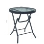 Bistro-Gartentisch aus Stahl und schwarzem Glas, 40 x 46 cm von vidaXL, Gartentische - Ref: Foro24-47926, Preis: 54,55 €, Rab...
