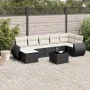7-teiliges Garten-Essset und schwarze Kissen aus synthetischem Rattan von , Gartensets - Ref: Foro24-3254033, Preis: 438,72 €...