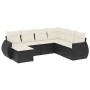 7-teiliges Garten-Essset und schwarze Kissen aus synthetischem Rattan von , Gartensets - Ref: Foro24-3254033, Preis: 437,95 €...