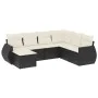 Set de comedor de jardín 7 pzas y cojines ratán sintético negro de , Conjuntos de jardín - Ref: Foro24-3254033, Precio: 438,7...