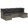 Gartenmöbel-Set, 6-teilig, mit grauen Polstern aus synthetischem Rattan. von , Gartensets - Ref: Foro24-3263236, Preis: 327,8...