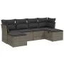 Set de muebles de jardín 6 pzas y cojines ratán sintético gris de , Conjuntos de jardín - Ref: Foro24-3263236, Precio: 328,15...
