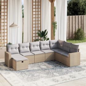 Gartensitzgruppe mit beigen Kissen, 8-teilig, aus PE-Rattan. von , Gartensets - Ref: Foro24-3263585, Preis: 478,26 €, Rabatt: %