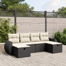 6-piece garden sofa set and black synthetic rattan cushions by , Garden sets - Ref: Foro24-3264162, Price: 366,23 €, Discount: %