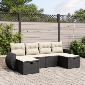 6-teilige Gartensofagarnitur und schwarze synthetische Rattankissen von , Gartensets - Ref: Foro24-3264162, Preis: 348,36 €, ...