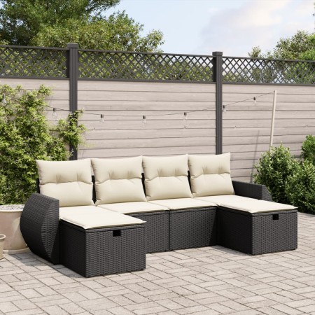 6-teilige Gartensofagarnitur und schwarze synthetische Rattankissen von , Gartensets - Ref: Foro24-3264162, Preis: 348,36 €, ...