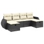 6-teilige Gartensofagarnitur und schwarze synthetische Rattankissen von , Gartensets - Ref: Foro24-3264162, Preis: 348,36 €, ...