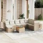 Set de sofás de jardín 9 pzas con cojines ratán sintético beige by , Garden sets - Ref: Foro24-3264761, Price: 595,89 €, Disc...