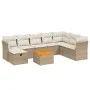 Set de sofás de jardín 9 pzas con cojines ratán sintético beige by , Garden sets - Ref: Foro24-3264761, Price: 595,89 €, Disc...