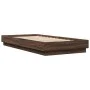 Bettgestell aus braunem Eichenholzwerkstoff, 90 x 200 cm von , Betten und Lattenroste - Ref: Foro24-839608, Preis: 101,26 €, ...