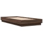 Brown oak engineered wood bed frame 90x200 cm by , Beds and slatted bases - Ref: Foro24-839608, Price: 103,27 €, Discount: %