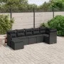 Set de comedor de jardín 7 pzas y cojines ratán sintético negro de , Conjuntos de jardín - Ref: Foro24-3263191, Precio: 455,8...