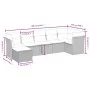 Set de comedor de jardín 7 pzas y cojines ratán sintético negro de , Conjuntos de jardín - Ref: Foro24-3263191, Precio: 455,8...