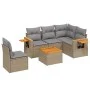 Garden sofa set with cushions 6 pieces beige synthetic rattan by , Garden sets - Ref: Foro24-3226822, Price: 388,65 €, Discou...
