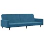 Zweiplätziges Schlafsofa mit blauem Samthocker. von , Sofas - Ref: Foro24-3216235, Preis: 337,06 €, Rabatt: %