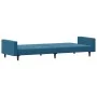 Sofá cama de 2 plazas con taburete terciopelo azul by , Sofas - Ref: Foro24-3216235, Price: 329,46 €, Discount: %