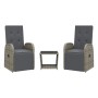 3-piece garden dining set with gray synthetic rattan cushions by , Garden sets - Ref: Foro24-3277627, Price: 369,63 €, Discou...