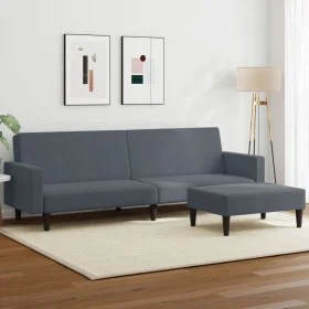 2-seater sofa bed with dark gray velvet stool by , Sofas - Ref: Foro24-3216237, Price: 303,63 €, Discount: %