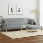 Sofá cama de 2 plazas con taburete tela gris claro by , Sofas - Ref: Foro24-3216240, Price: 338,11 €, Discount: %