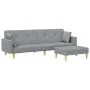 Sofá cama de 2 plazas con taburete tela gris claro by , Sofas - Ref: Foro24-3216240, Price: 338,11 €, Discount: %