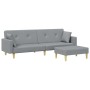 Sofá cama de 2 plazas con taburete tela gris claro by , Sofas - Ref: Foro24-3216240, Price: 330,79 €, Discount: %