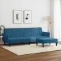 2-seater sofa bed with blue velvet stool by , Sofas - Ref: Foro24-3216249, Price: 325,94 €, Discount: %