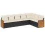 Set de comedor de jardín 7 pzas y cojines ratán sintético negro de , Conjuntos de jardín - Ref: Foro24-3227708, Precio: 417,2...