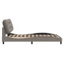 Bed frame with taupe gray fabric headboard 120x200 cm by , Beds and slatted bases - Ref: Foro24-3207762, Price: 215,46 €, Dis...