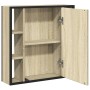 Armario con espejo de baño madera roble Sonoma 60x16x60 cm