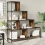 Bücherregal mit 4 Stufen aus geräuchertem Eichenholz, 139 x 33,5 x 149 cm von , Bücherregale und Regale - Ref: Foro24-842478,...