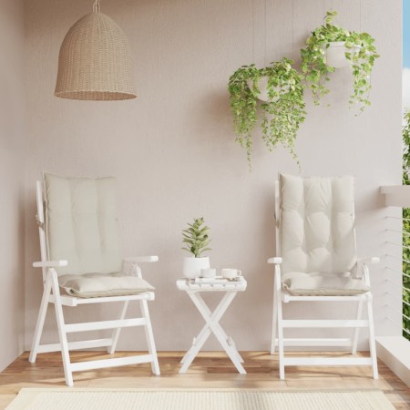 Kissen für Hochlehner, 2 Stück, cremefarbener Oxford-Stoff von , Kissen für Stühle und Sofas - Ref: Foro24-377608, Preis: 49,...