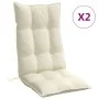 Kissen für Hochlehner, 2 Stück, cremefarbener Oxford-Stoff von , Kissen für Stühle und Sofas - Ref: Foro24-377608, Preis: 49,...