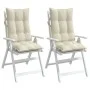 Kissen für Hochlehner, 2 Stück, cremefarbener Oxford-Stoff von , Kissen für Stühle und Sofas - Ref: Foro24-377608, Preis: 49,...