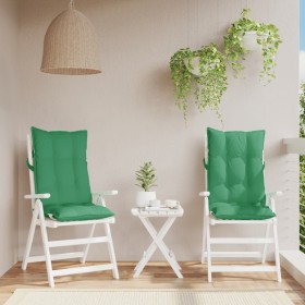 Cojines de silla con respaldo alto 2 uds tela Oxford verde