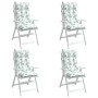 High back chair cushions 4 pcs Oxford fabric printed leaves by , Cushions for chairs and sofas - Ref: Foro24-377657, Price: 8...