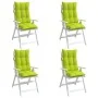 High back chair cushions 4 pcs glossy green Oxford fabric by , Cushions for chairs and sofas - Ref: Foro24-377636, Price: 101...