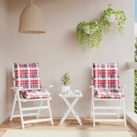 Low Back Chair Cushions 2 Pcs Plaid Fabric by , Cushions for chairs and sofas - Ref: Foro24-377710, Price: 53,60 €, Discount: %
