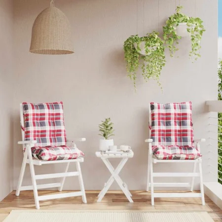Low Back Chair Cushions 2 Pcs Plaid Fabric by , Cushions for chairs and sofas - Ref: Foro24-377710, Price: 53,60 €, Discount: %