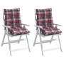 Low Back Chair Cushions 2 Pcs Plaid Fabric by , Cushions for chairs and sofas - Ref: Foro24-377710, Price: 54,62 €, Discount: %